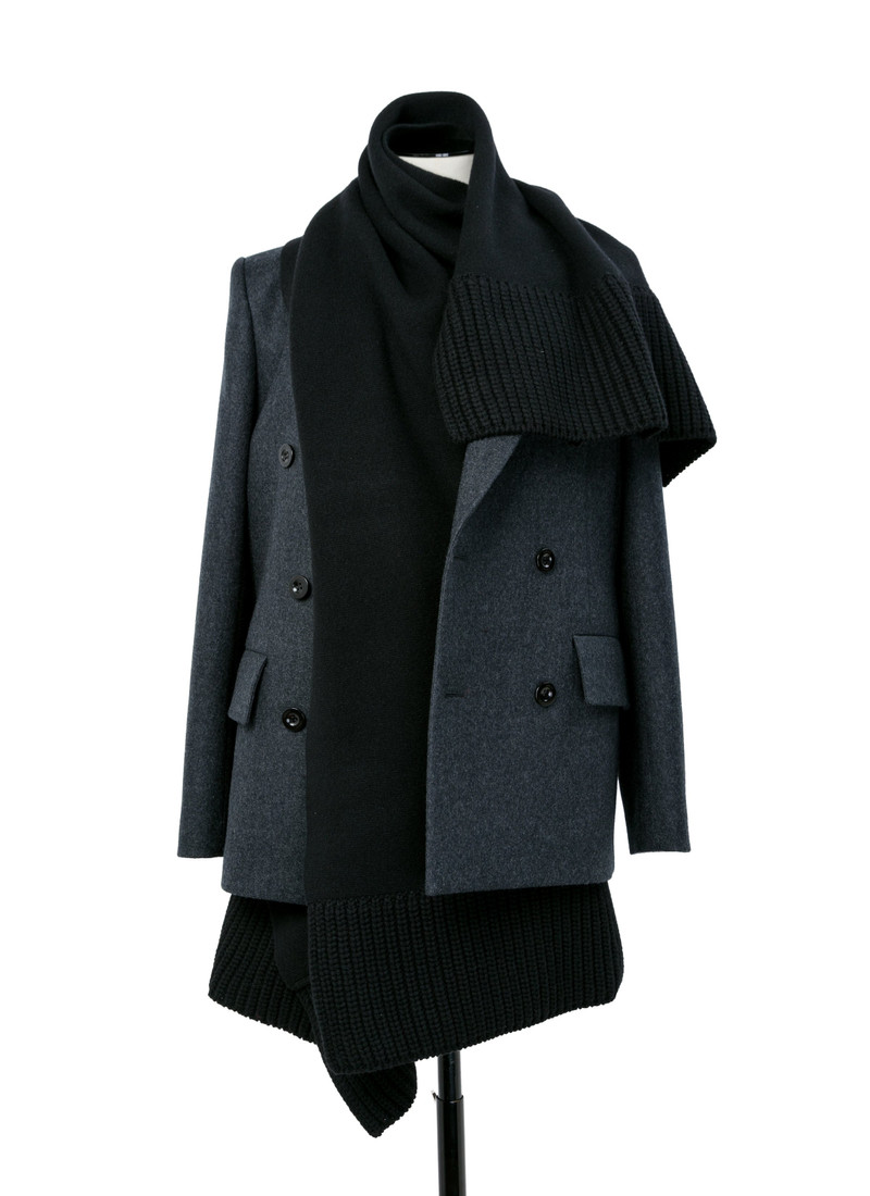 Wool Melton x Wool Knit Jacket - 1