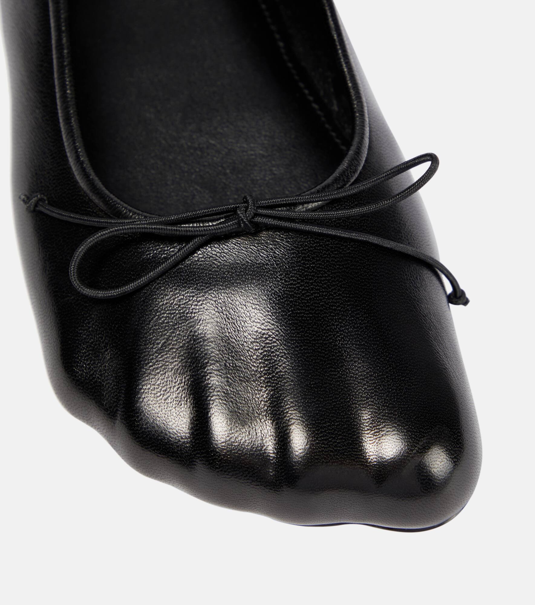 Bow-detail leather ballet flats - 6