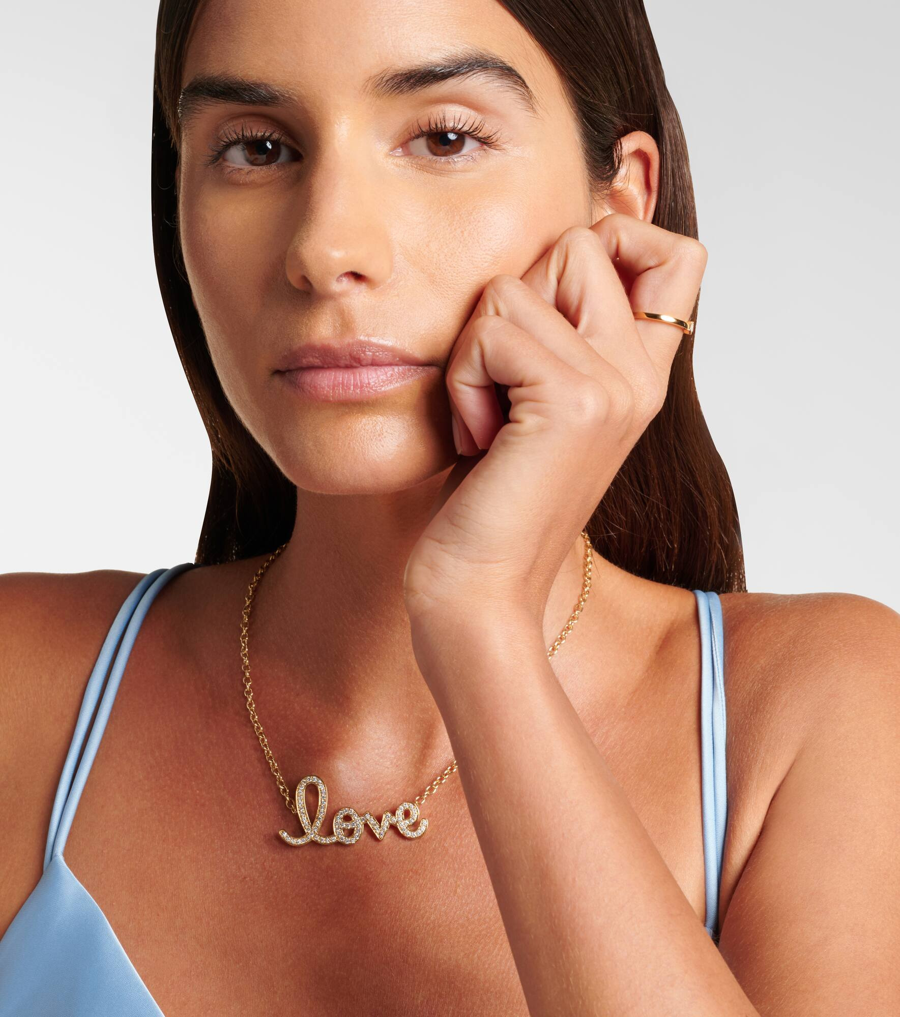 Love 14kt gold necklace with diamonds - 2