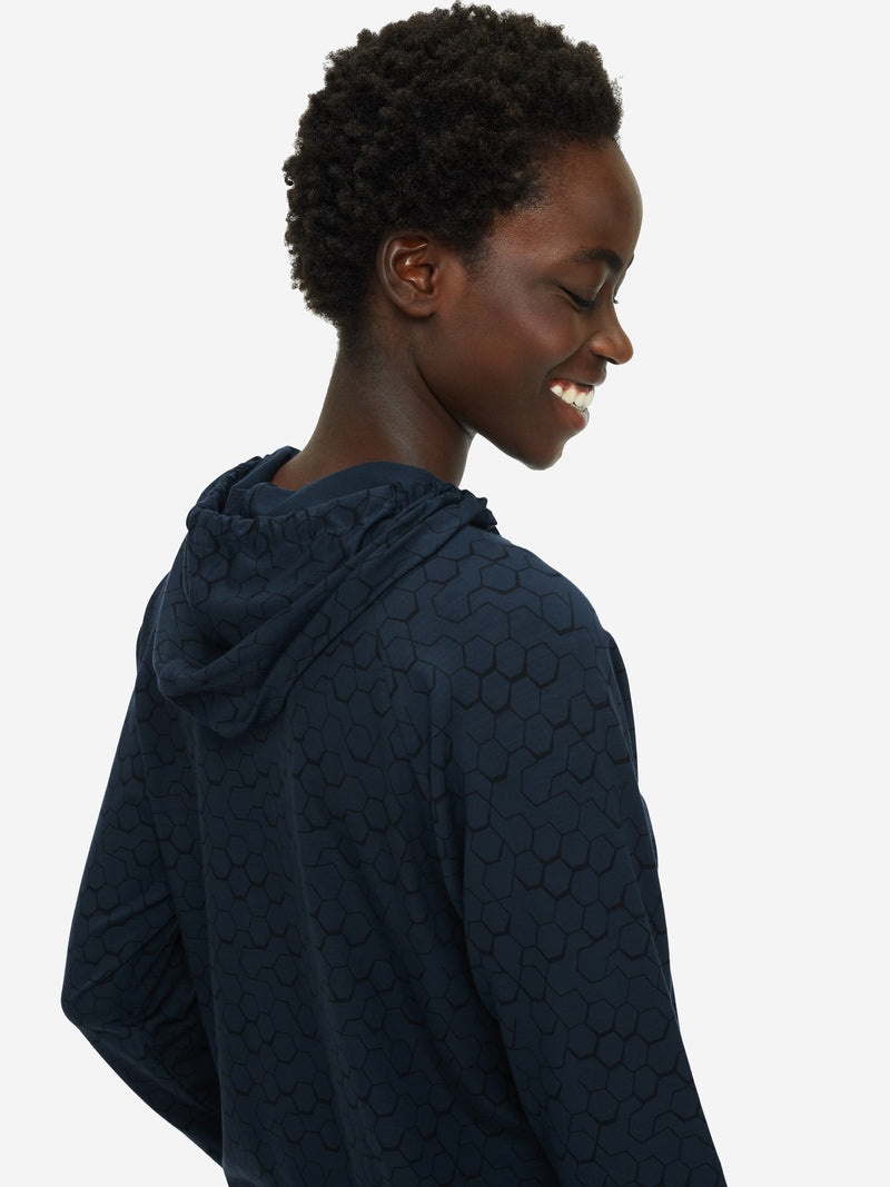 Women's Pullover Hoodie London 6 Micro Modal Stretch Navy - 7