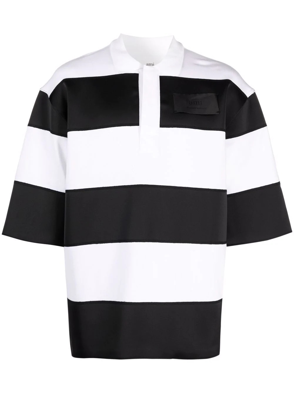 horizontal-stripe polo shirt - 1