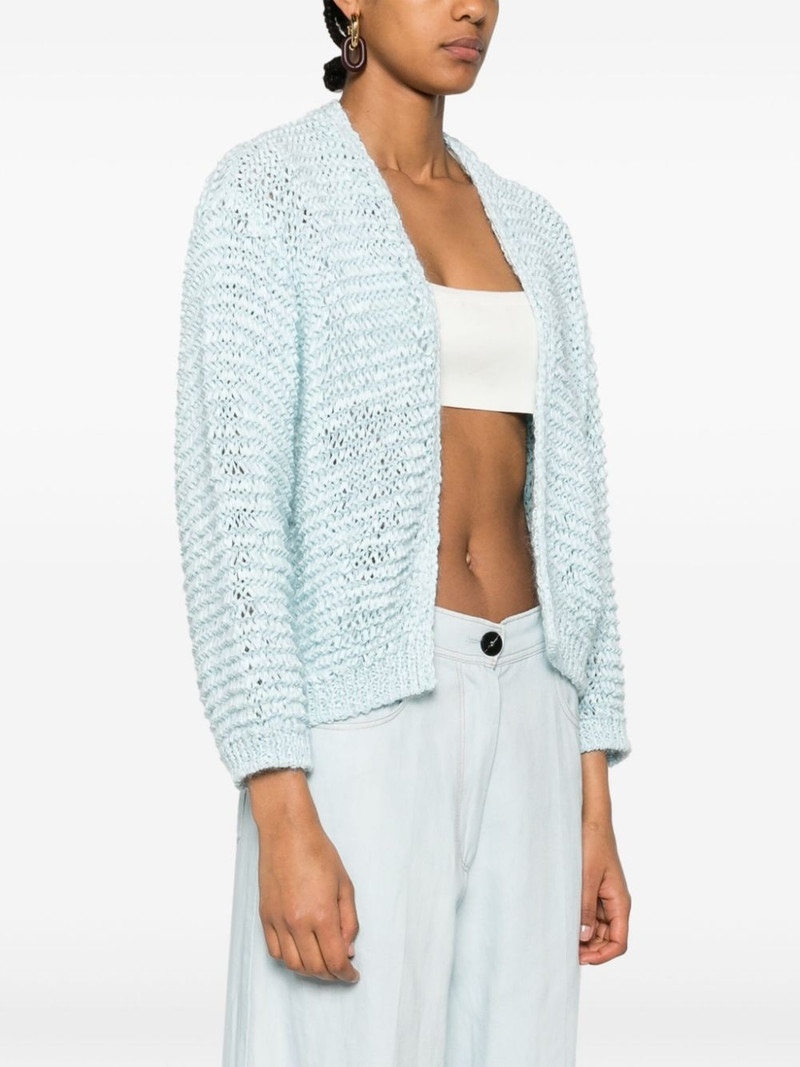 open-knit open front cardigan 3