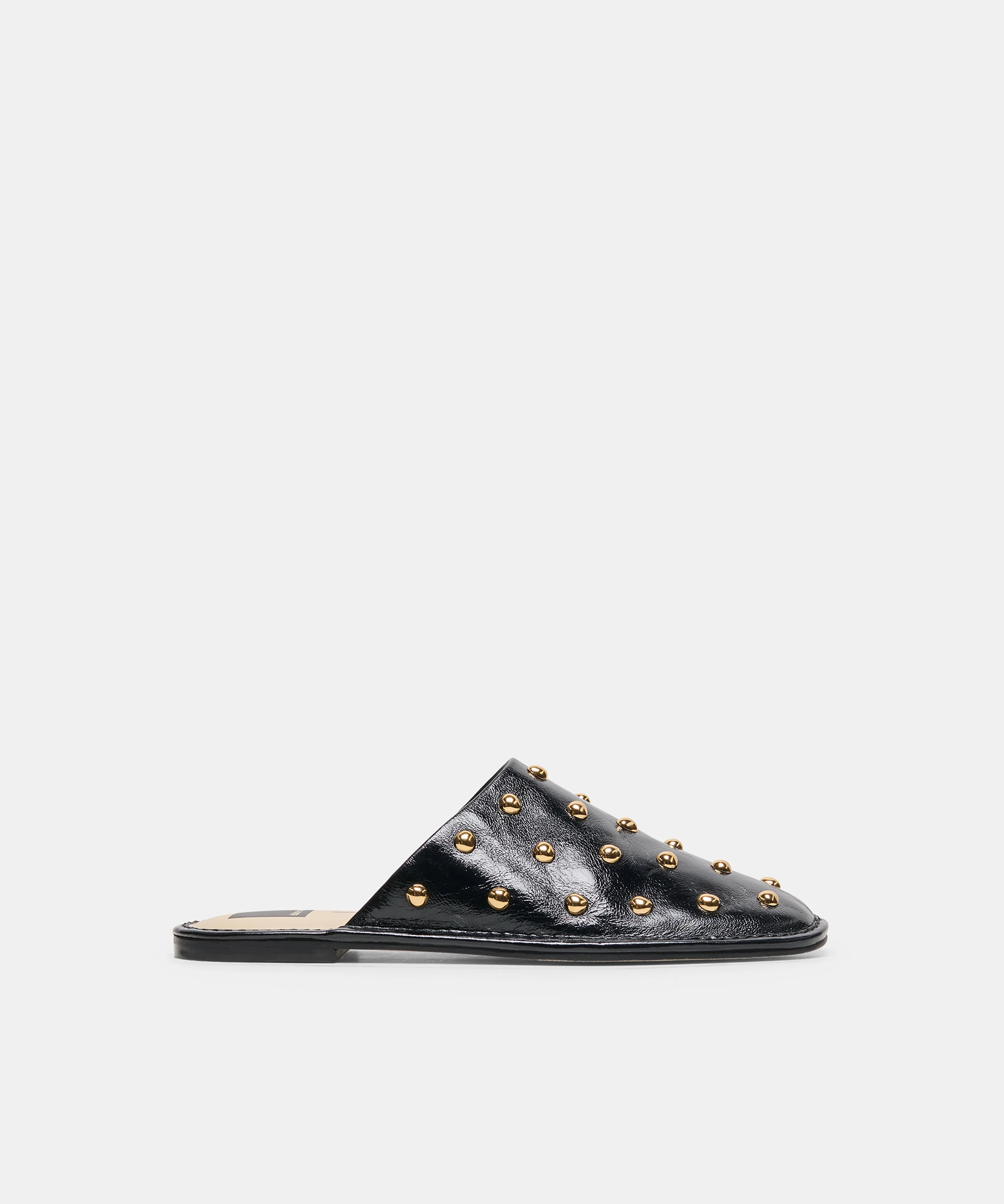 PHIRA STUD FLATS BLACK LEATHER - 1
