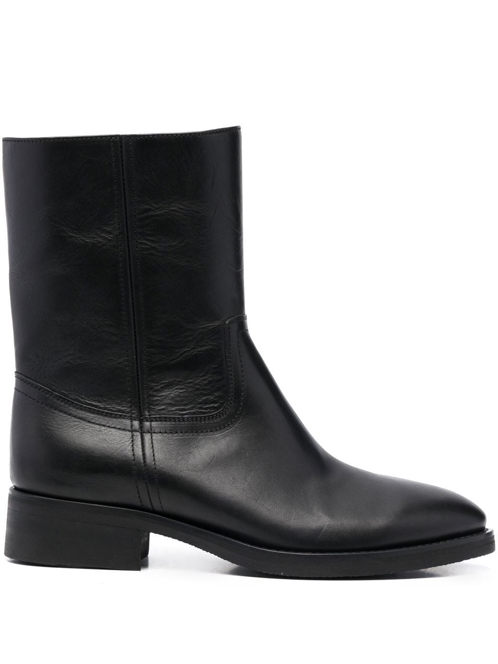 almond-toe leather ankle boots - 1