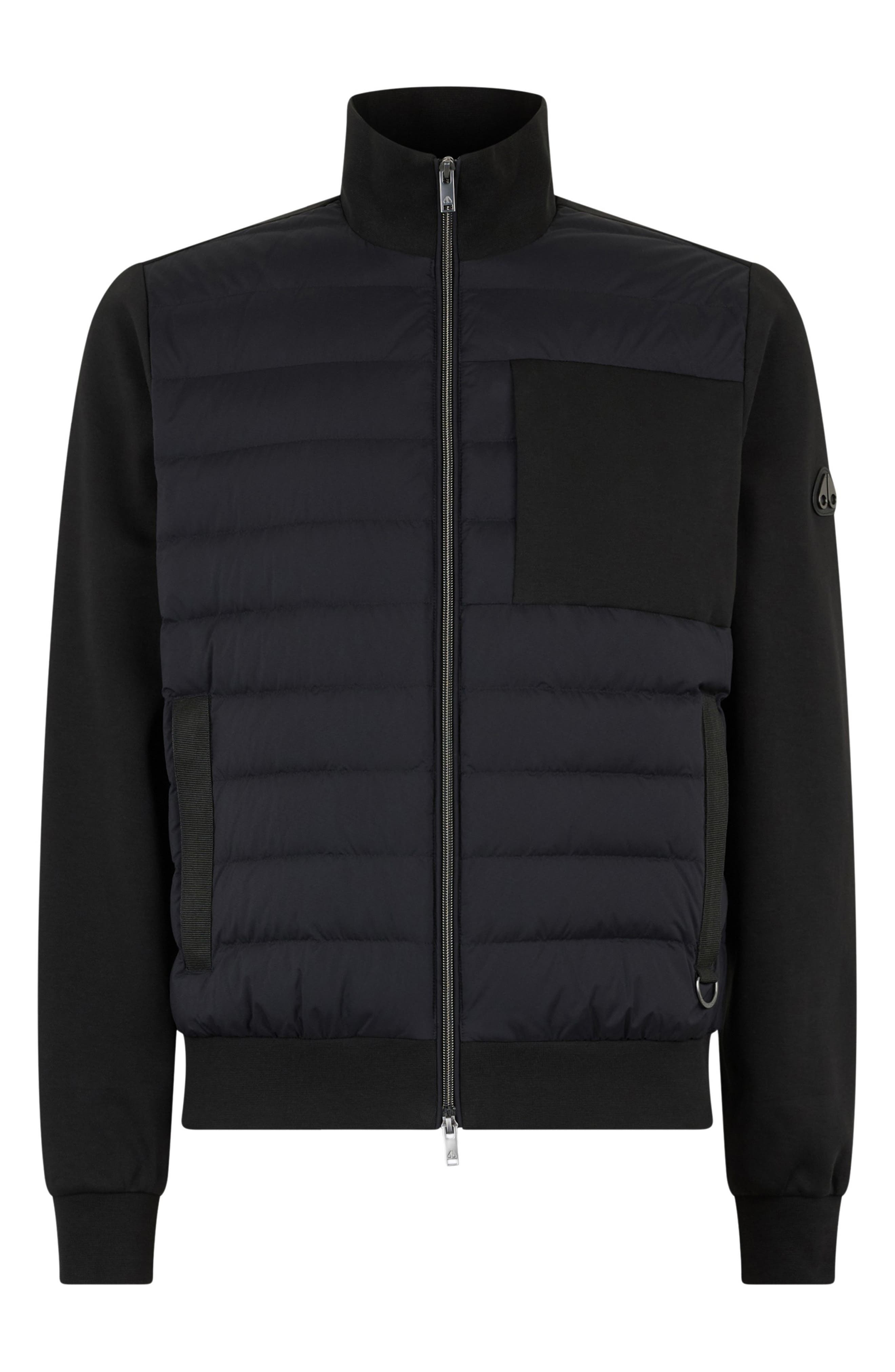 Moose Knuckles Clarke Air Down Hybrid Jacket in Black/Black at Nordstrom - 4