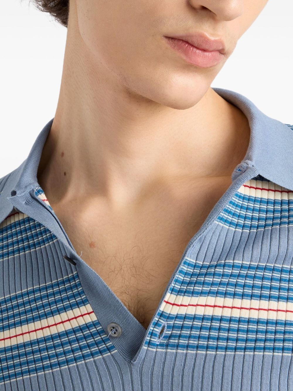 ribbed cotton polo shirt - 5