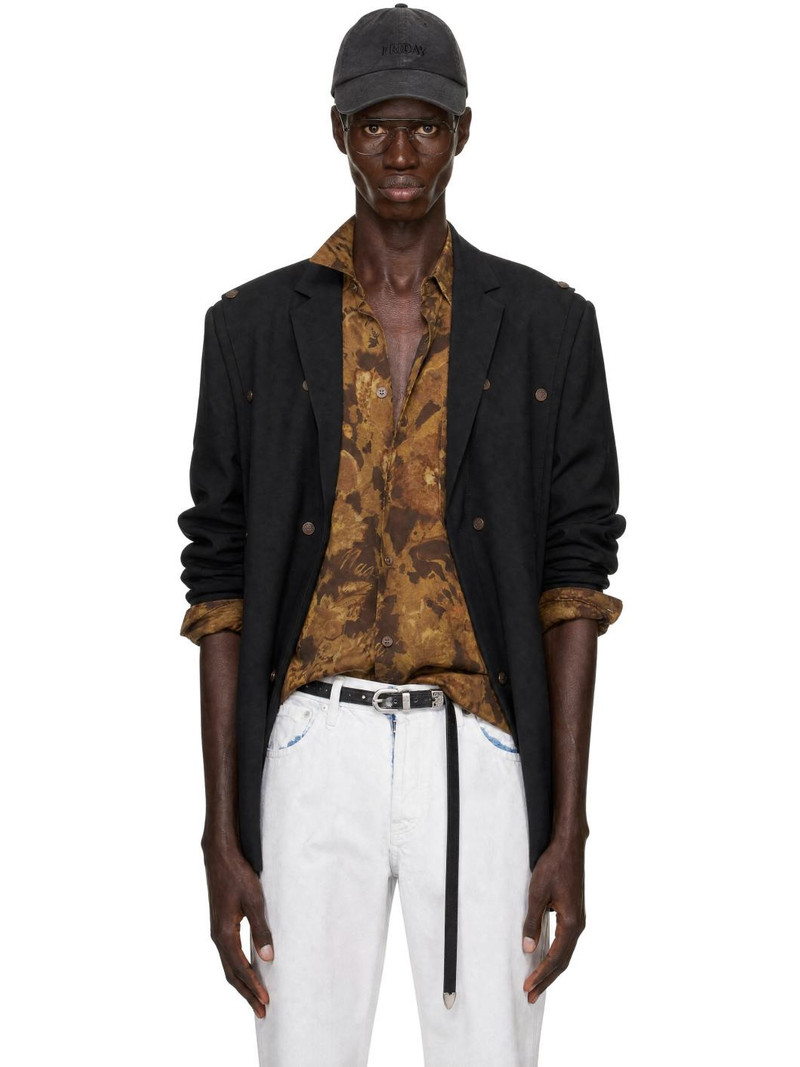 Black Snap Panel Blazer 1