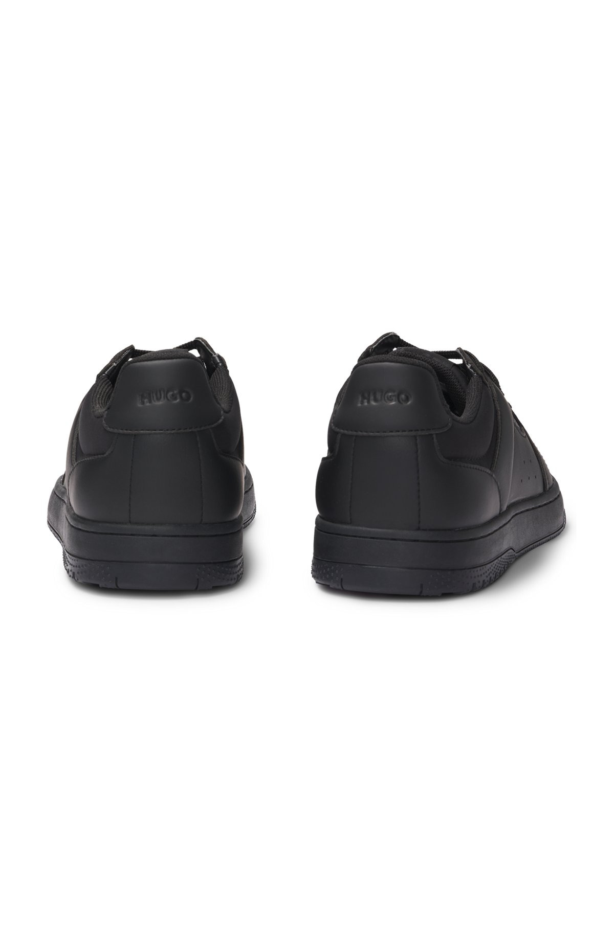 FAUX-LEATHER LACE-UP TRAINERS WITH LOGO DETAILS - 5