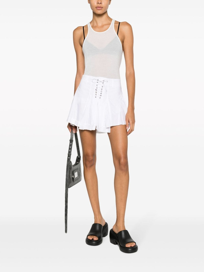 LUDOVIC DE SAINT SERNIN lace-up cotton miniskirt outlook