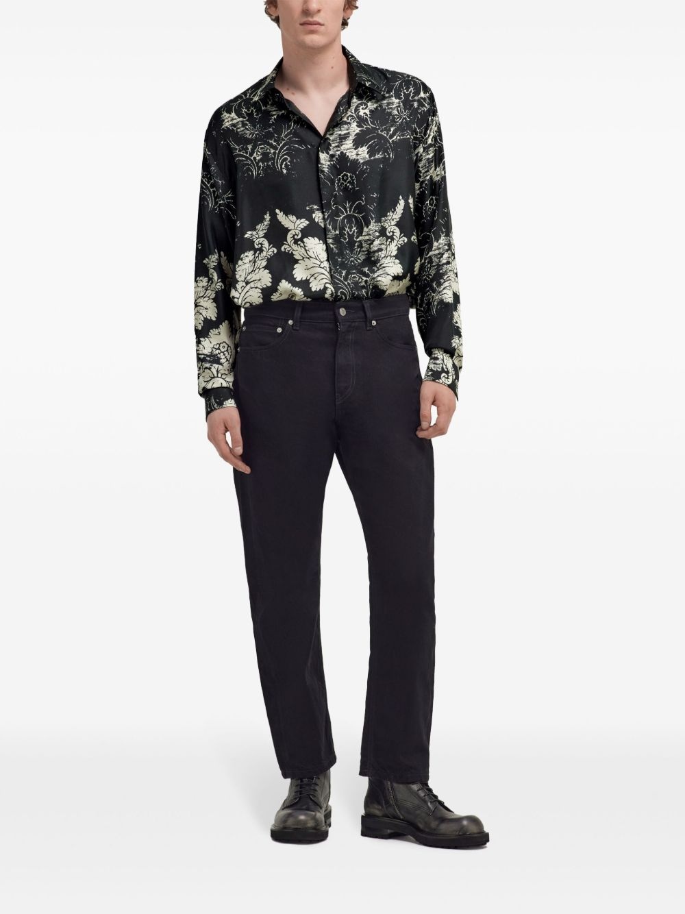 broccato-print shirt - 2