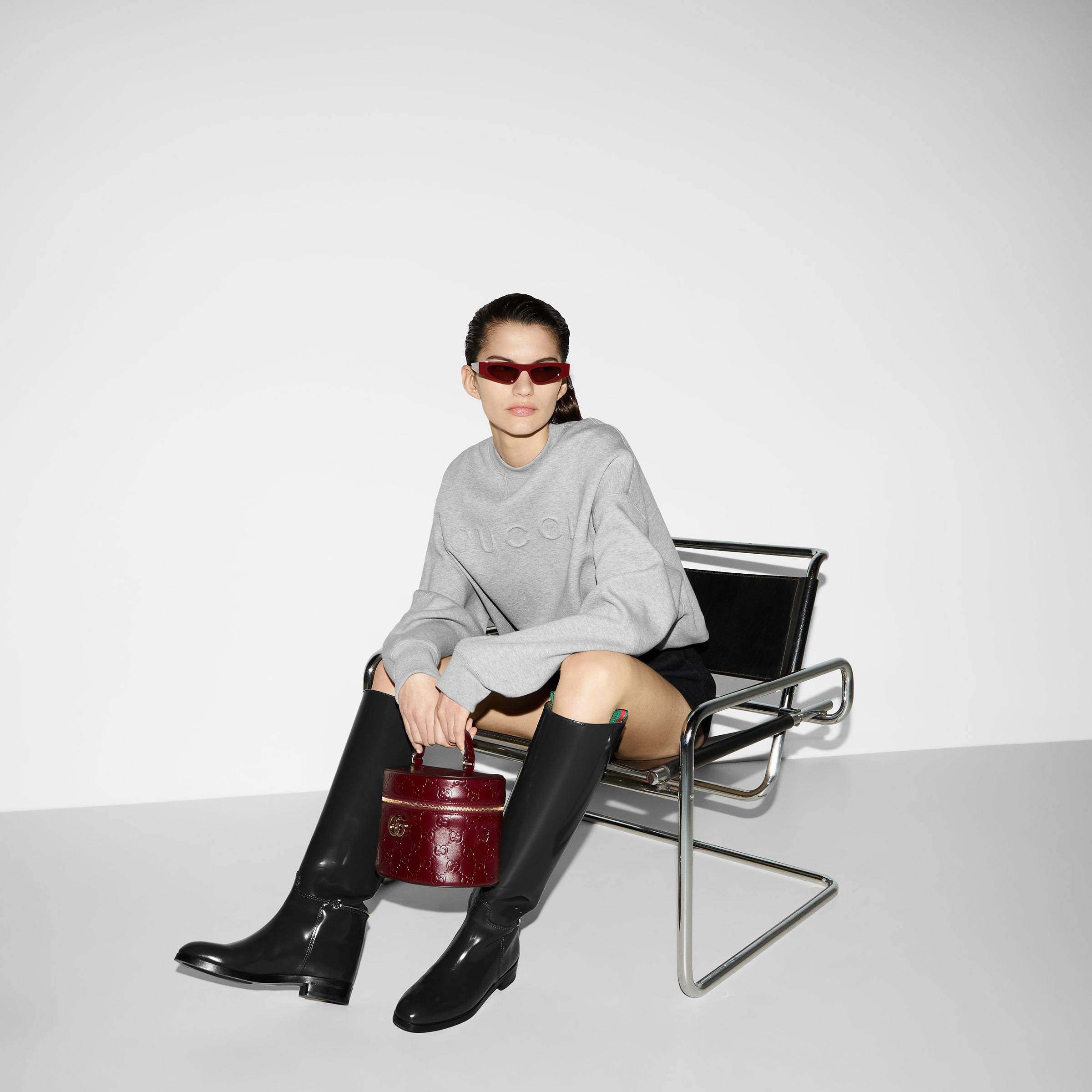 Cotton jersey embossed sweatshirt - 6