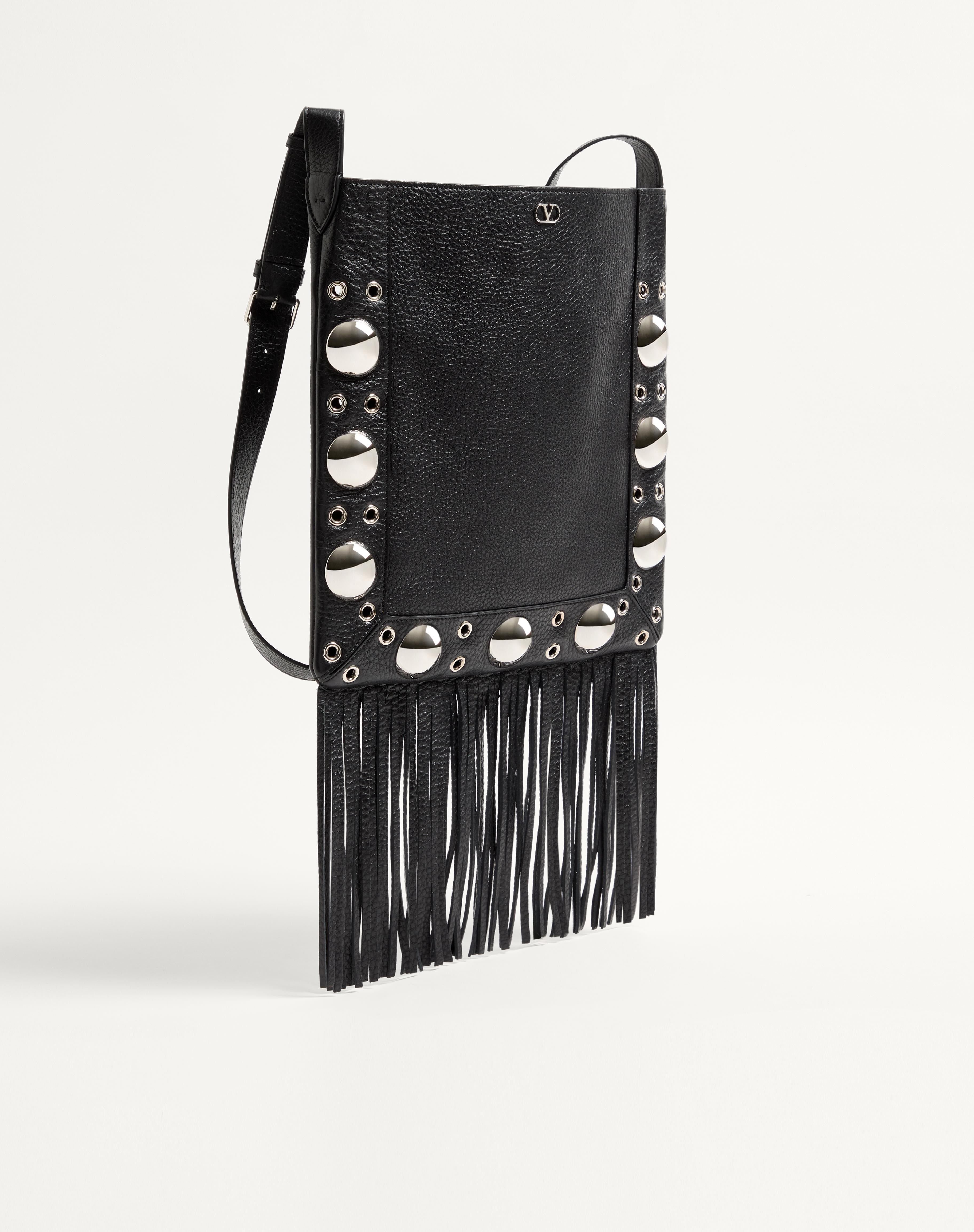 VALENTINO GARAVANI NELLCÔTE SHOULDER BAG IN GRAINY CALFSKIN WITH FRINGES - 3