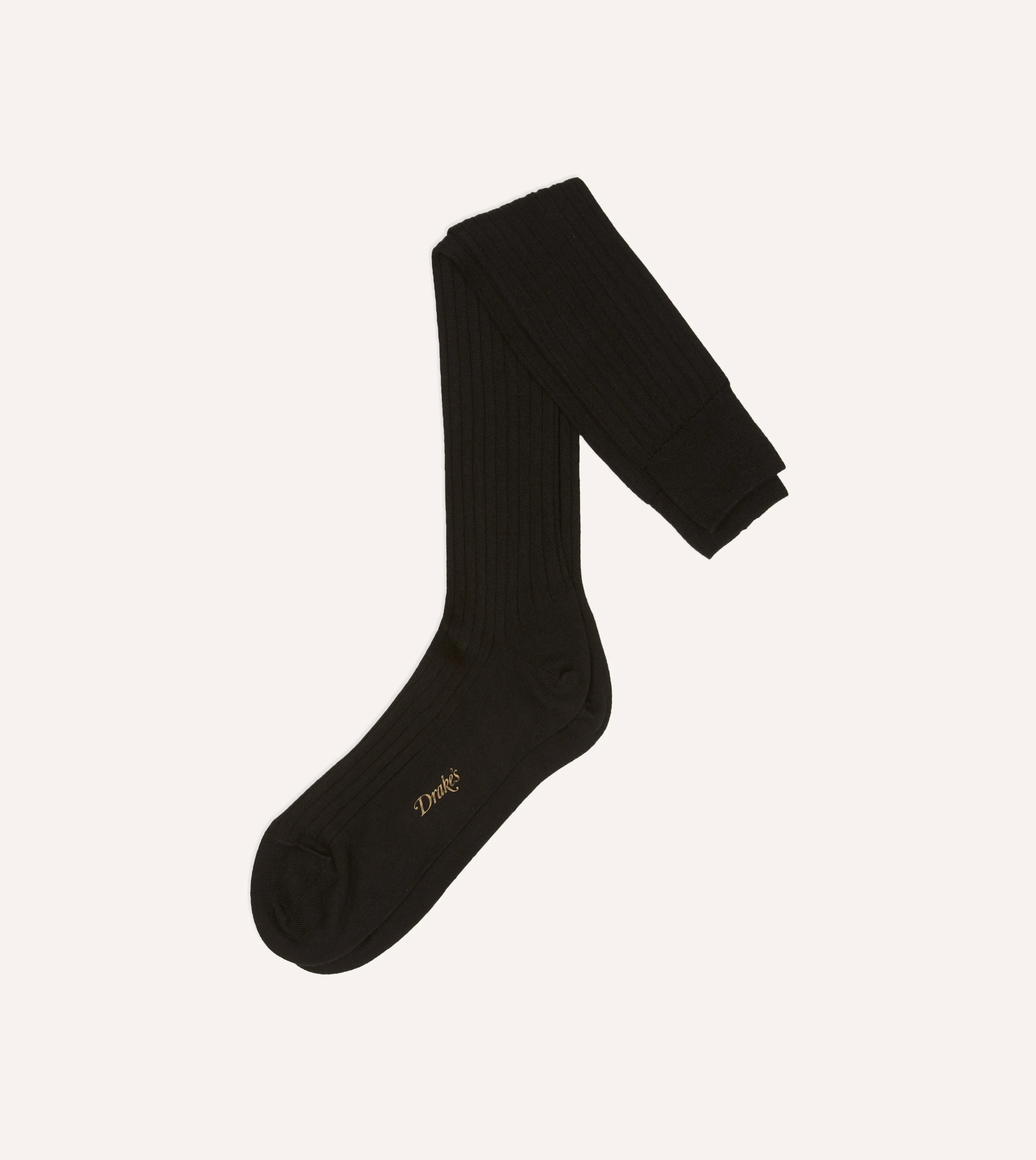 Black Cotton Over-the-Calf Socks - 1