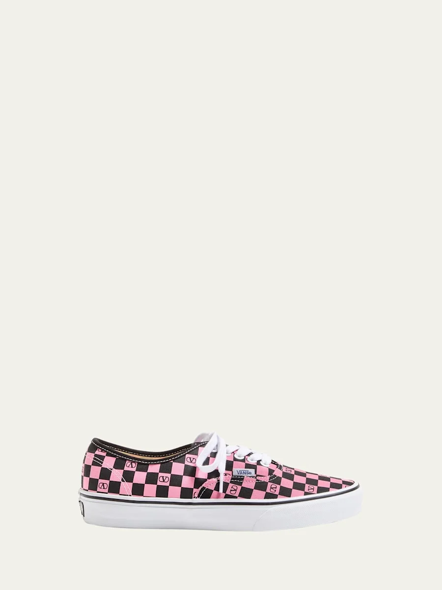 x Vans Men's Tess St VLogo Check Canvas Low-Top Sneakers - 1