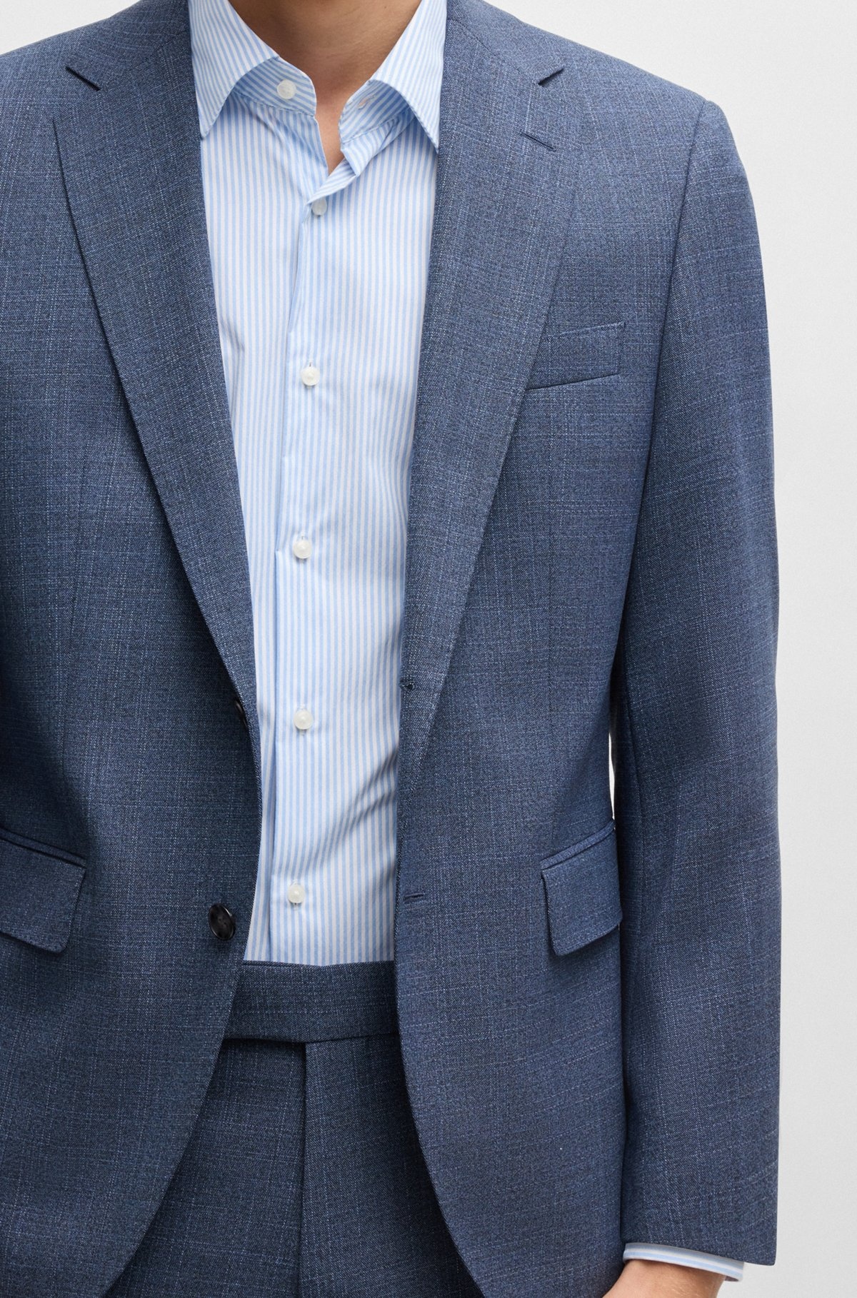 SLIM-FIT SHIRT IN STRIPED PERFORMANCE-STRETCH FABRIC - 6