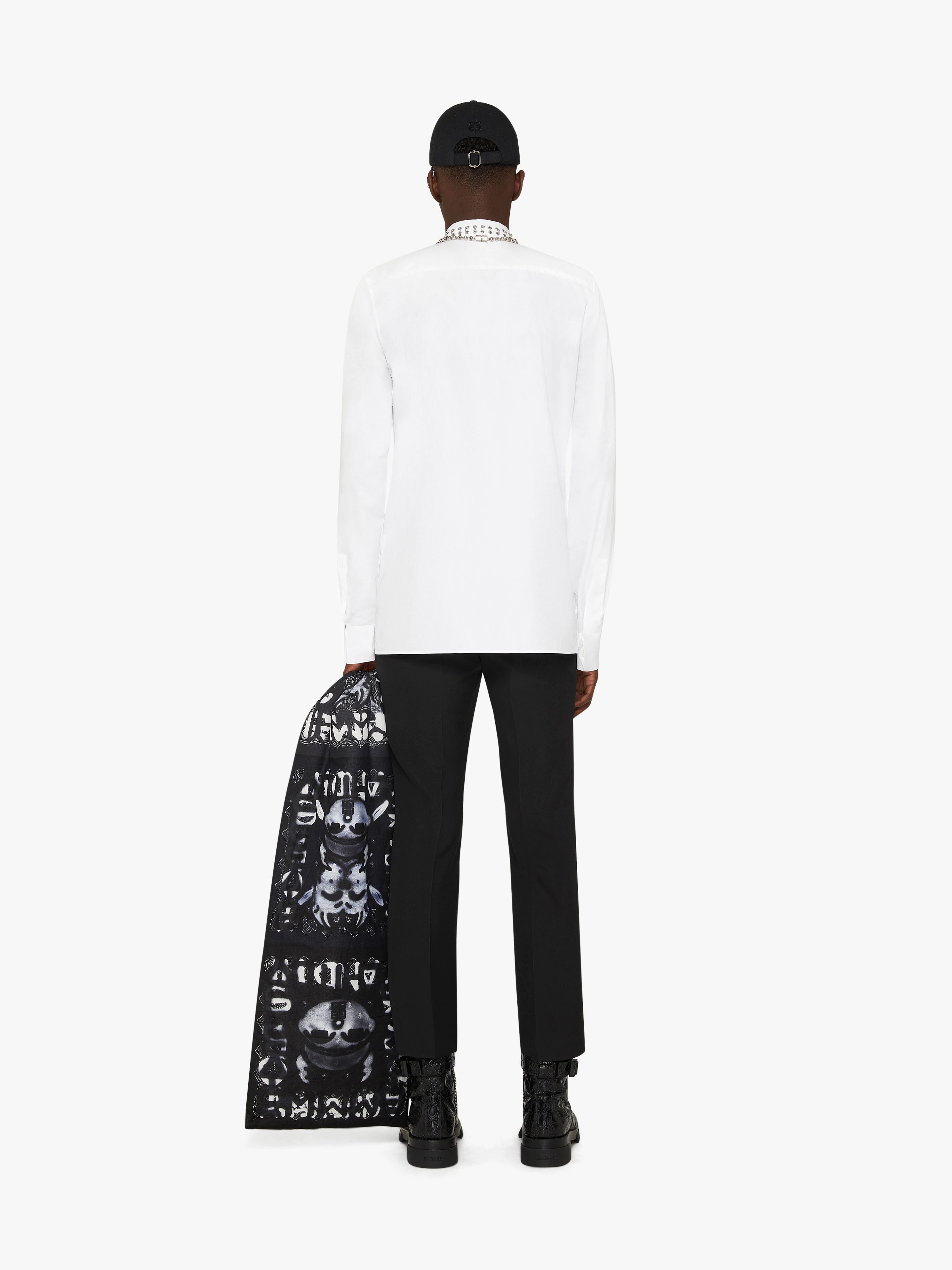 SHIRT IN POPLIN WITH METALLIC EMBROIDERIES - 4