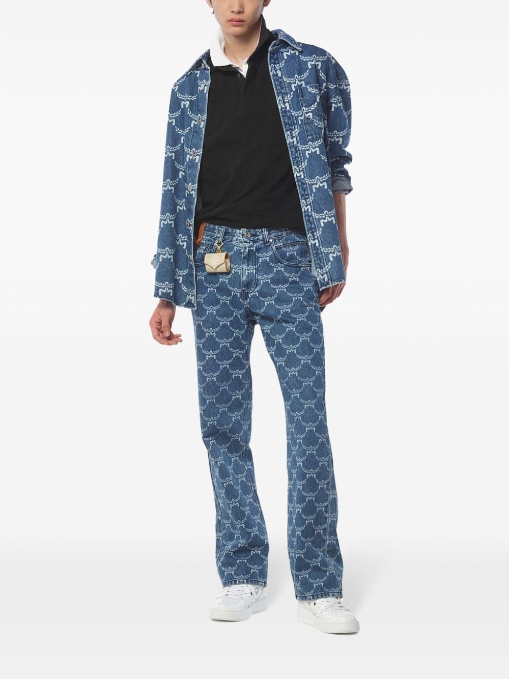 patterned denim shirt - 2