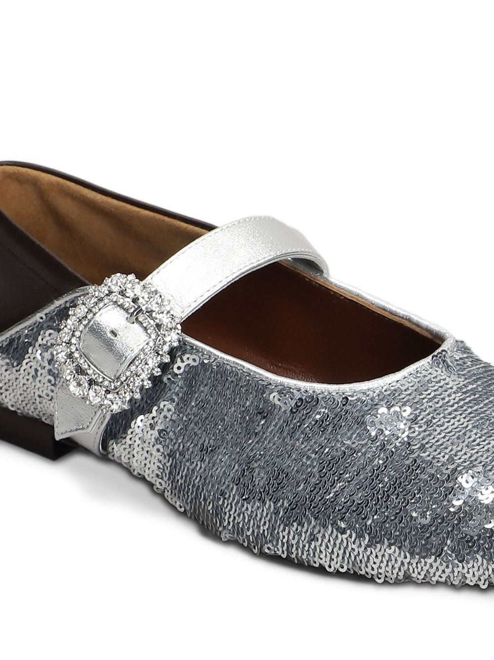 sequin-embellished ballerina shoes - 5