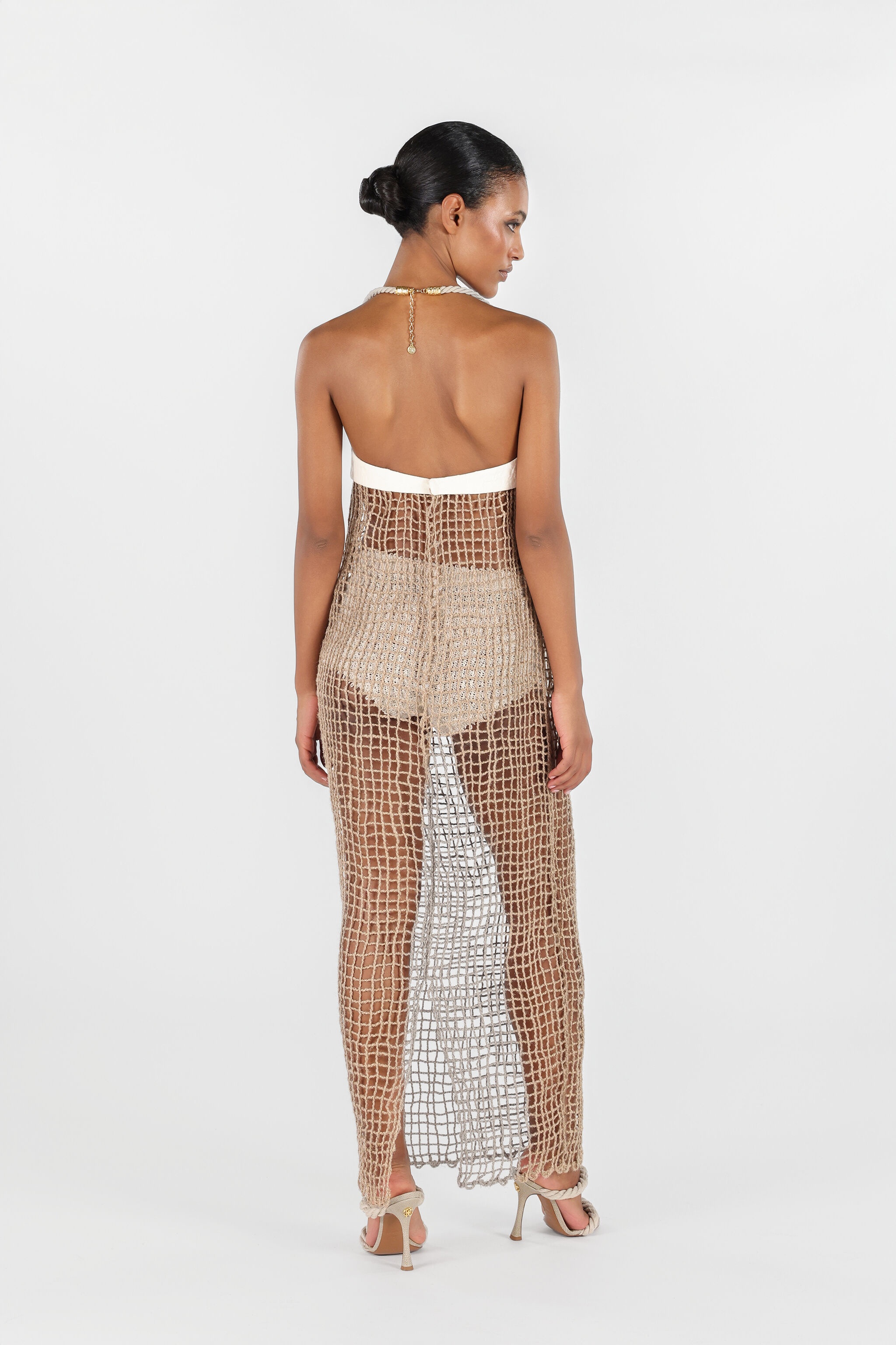 Crochet Detail Long Dress - 4