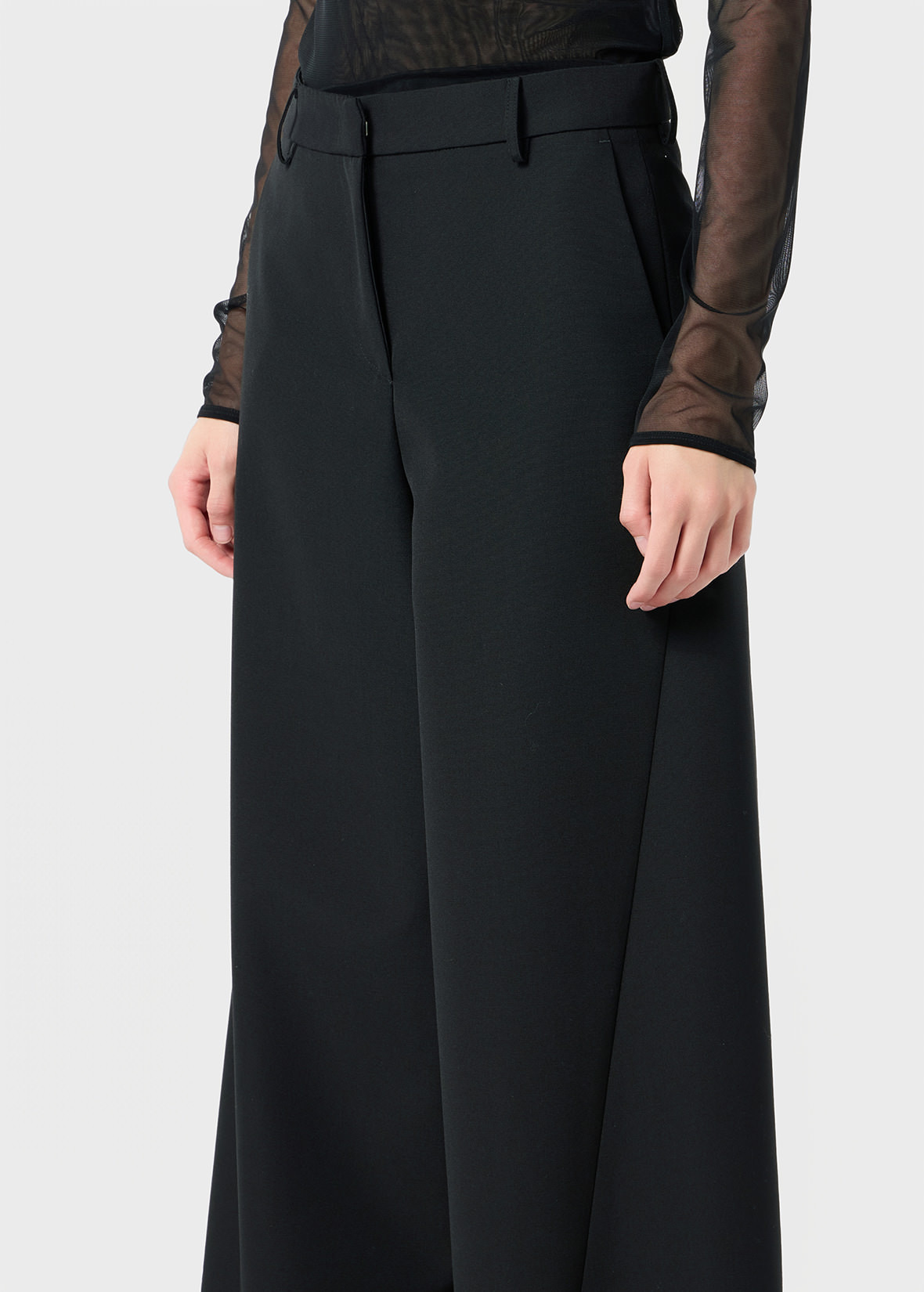 SUPERWIDE-LEG PANTS IN GRAIN DE POUDRE WOOL - 5