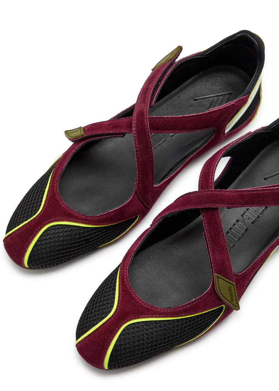 The Attico Panelled Mesh-knit Ballet Flats - 3