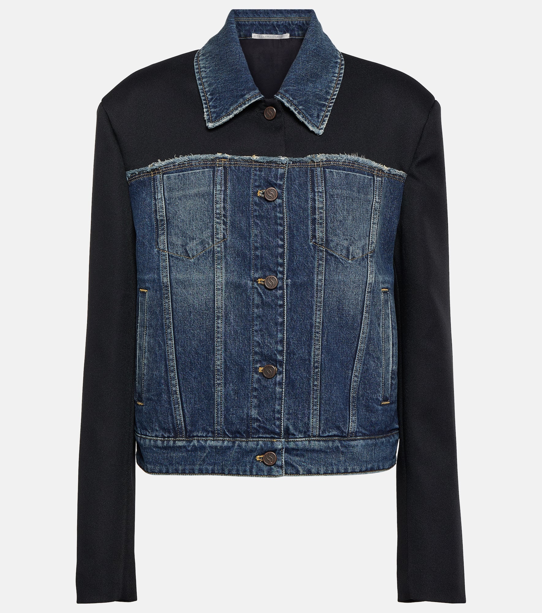 Twill-paneled denim jacket - 1