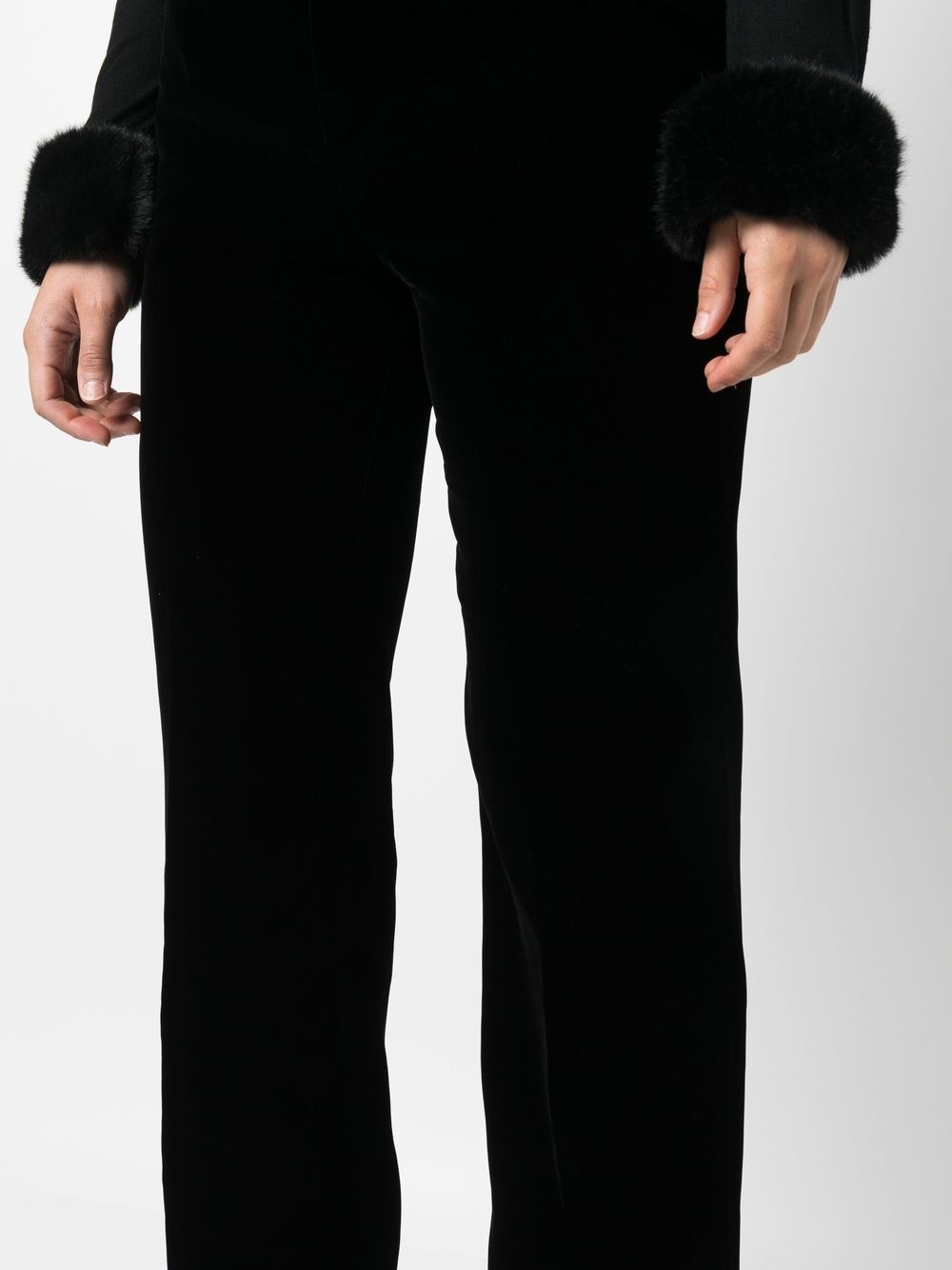 high-waist velvet trousers - 5