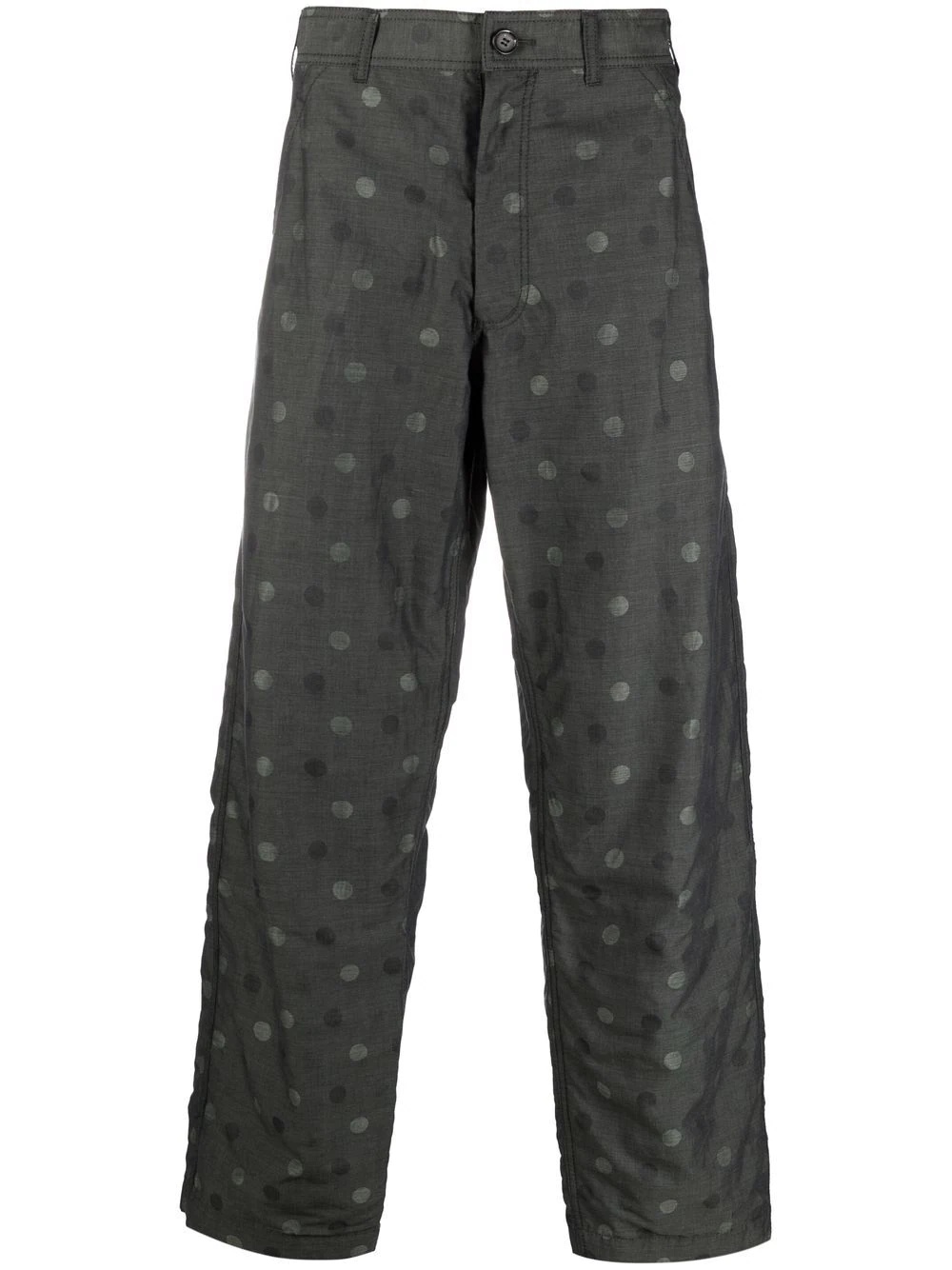 polka dot print loose fit trousers - 1