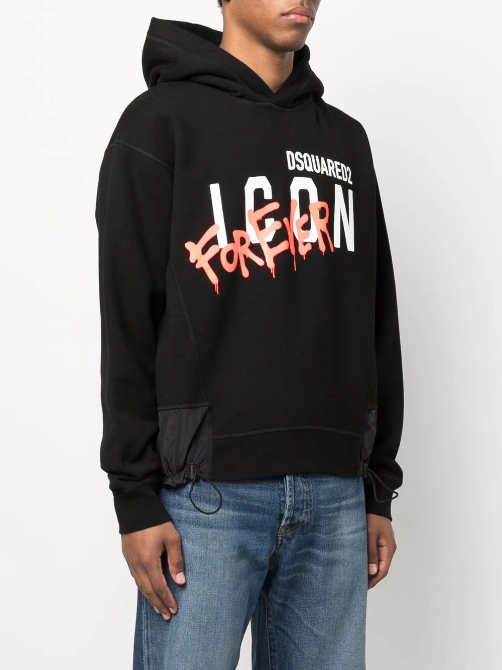 Icon-print cotton hoodie - 3