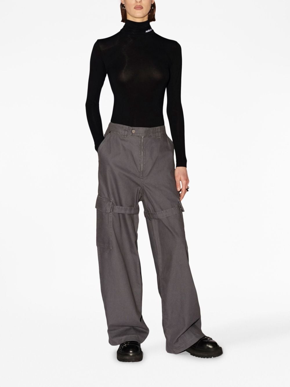 belted-leg cargo trousers - 3