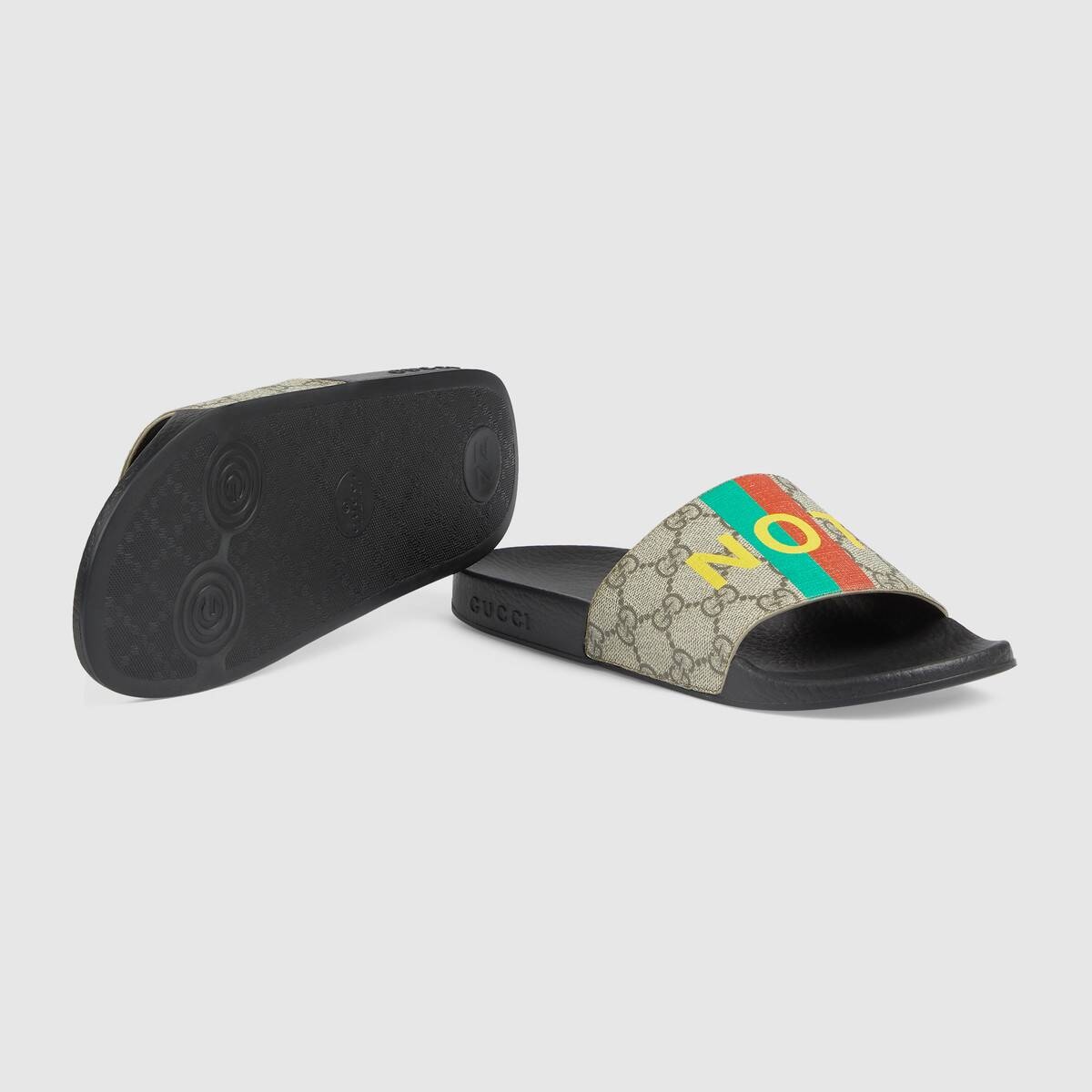 Women's 'Fake/Not' print slide sandal - 6