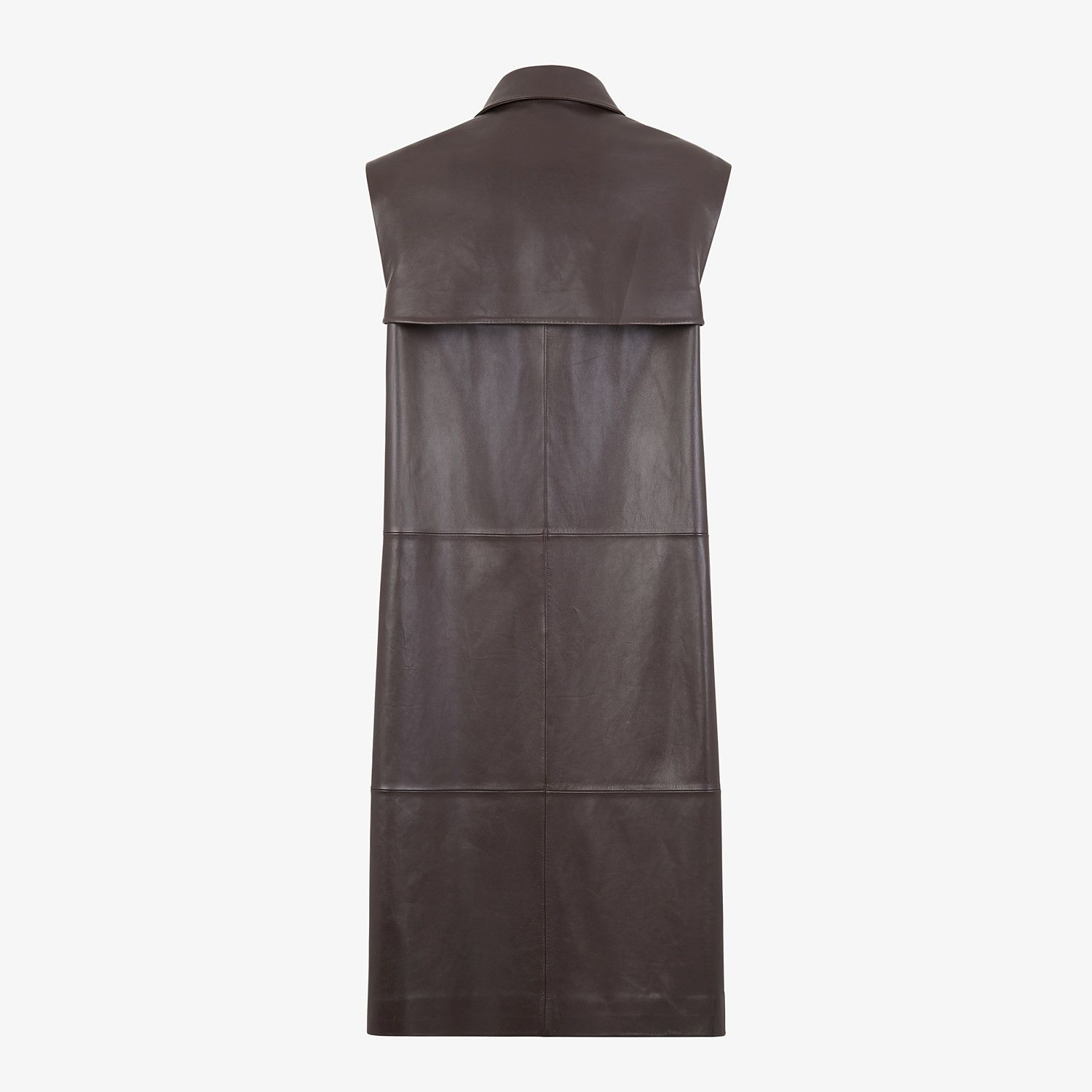 Brown leather vest - 2