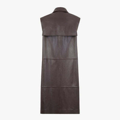 FENDI Brown leather vest outlook