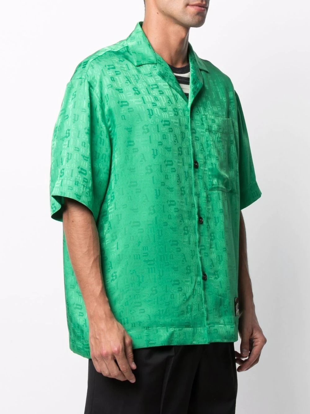 logo-print bowling shirt - 3