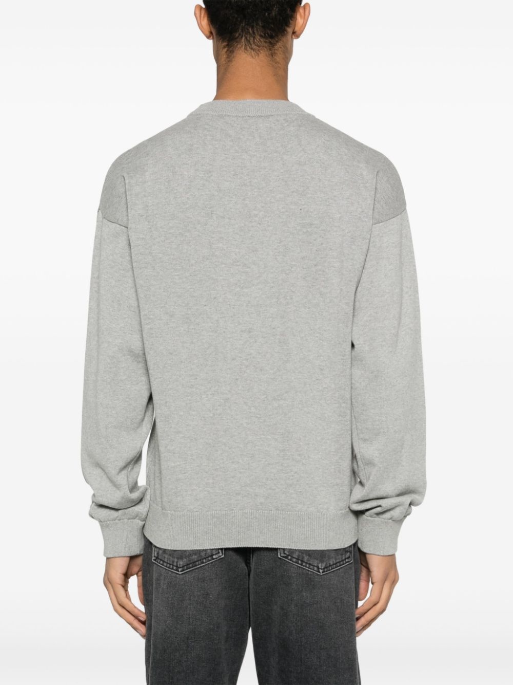 logo-embroidered cotton jumper - 4