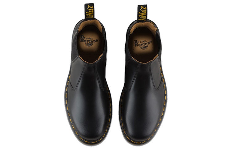 Dr.Martens 2976 Yellow Stitch Smooth Leather Chelsea Boots 'Black' 22227001 - 4