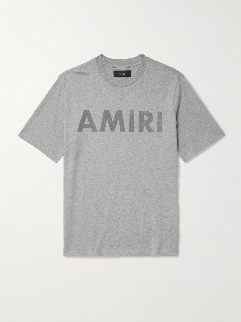 Stencil Logo-Print Cotton-Jersey T-Shirt Gray 1