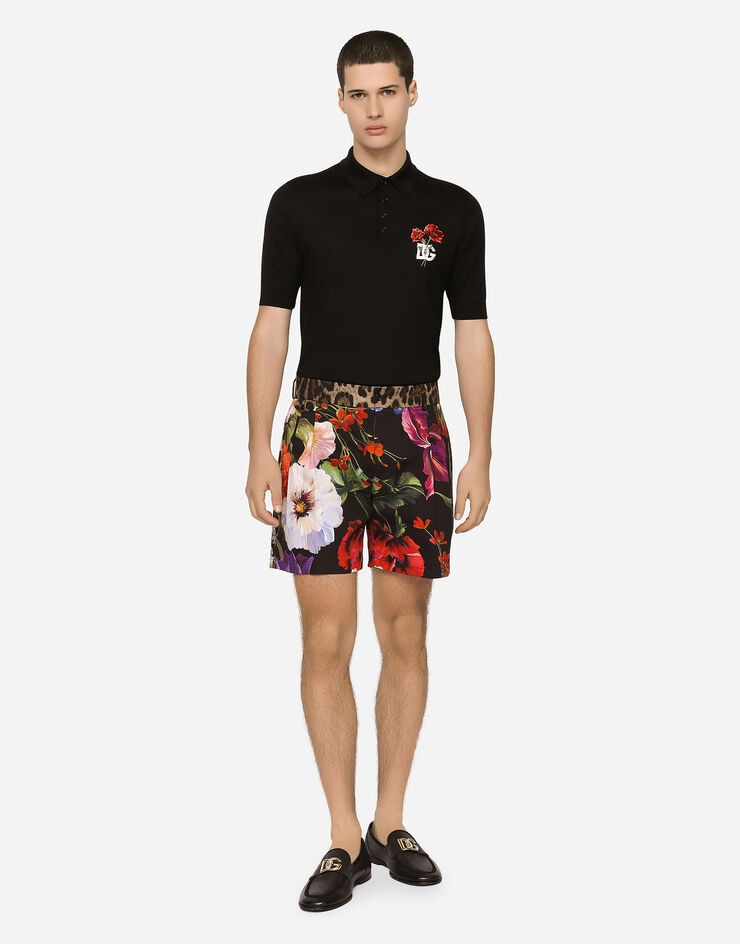 Floral-print cotton drill shorts - 2