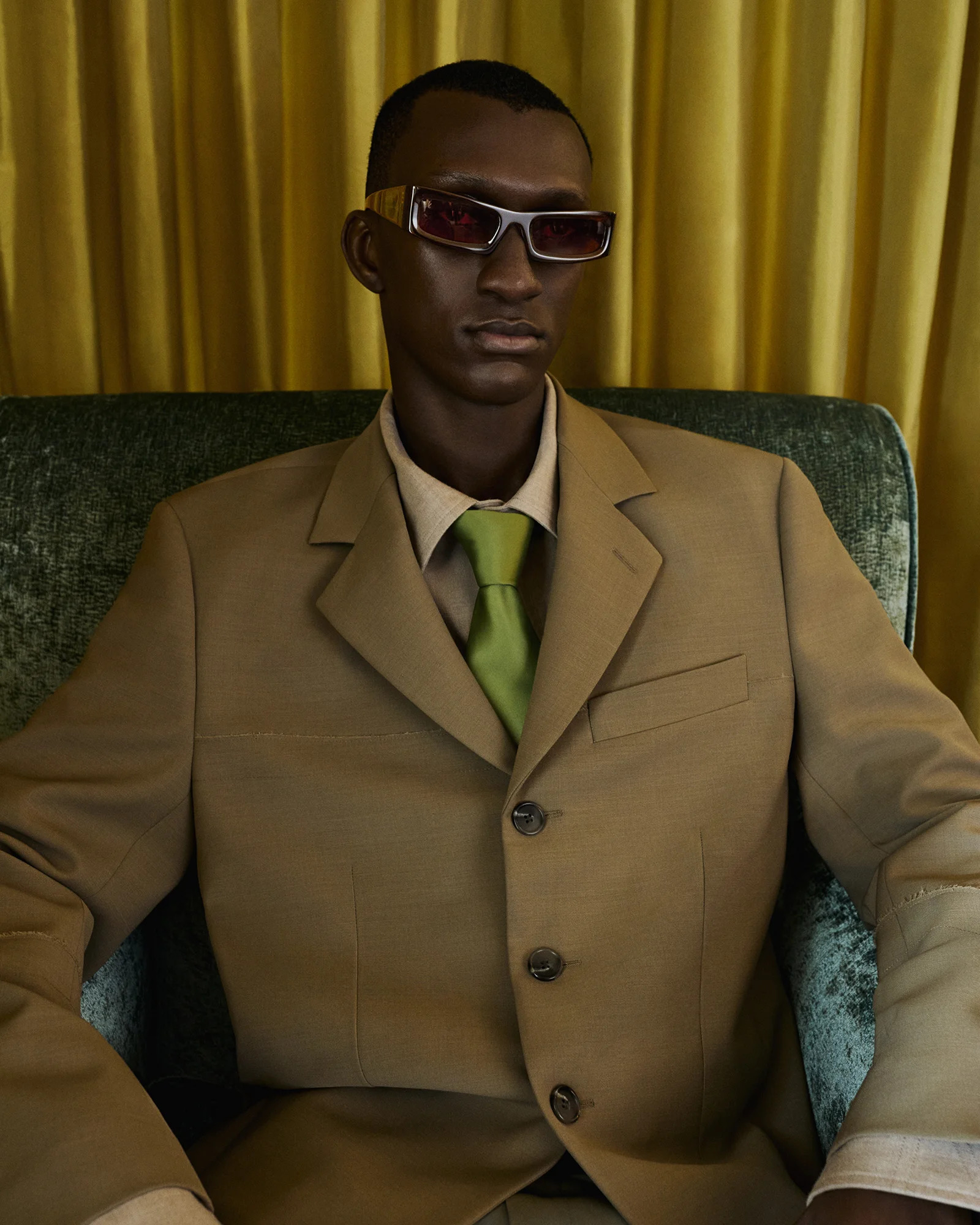 SINGLE BREASTED JACKET CAMEL - 8