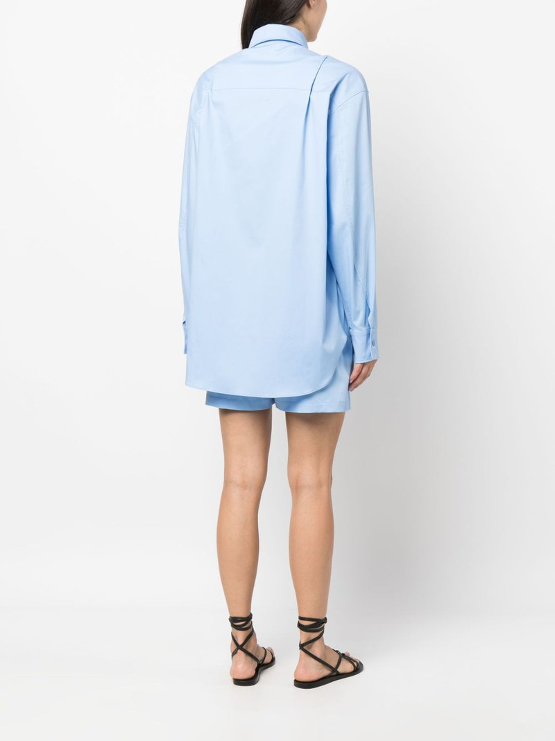 drawstring waist poplin shorts 4