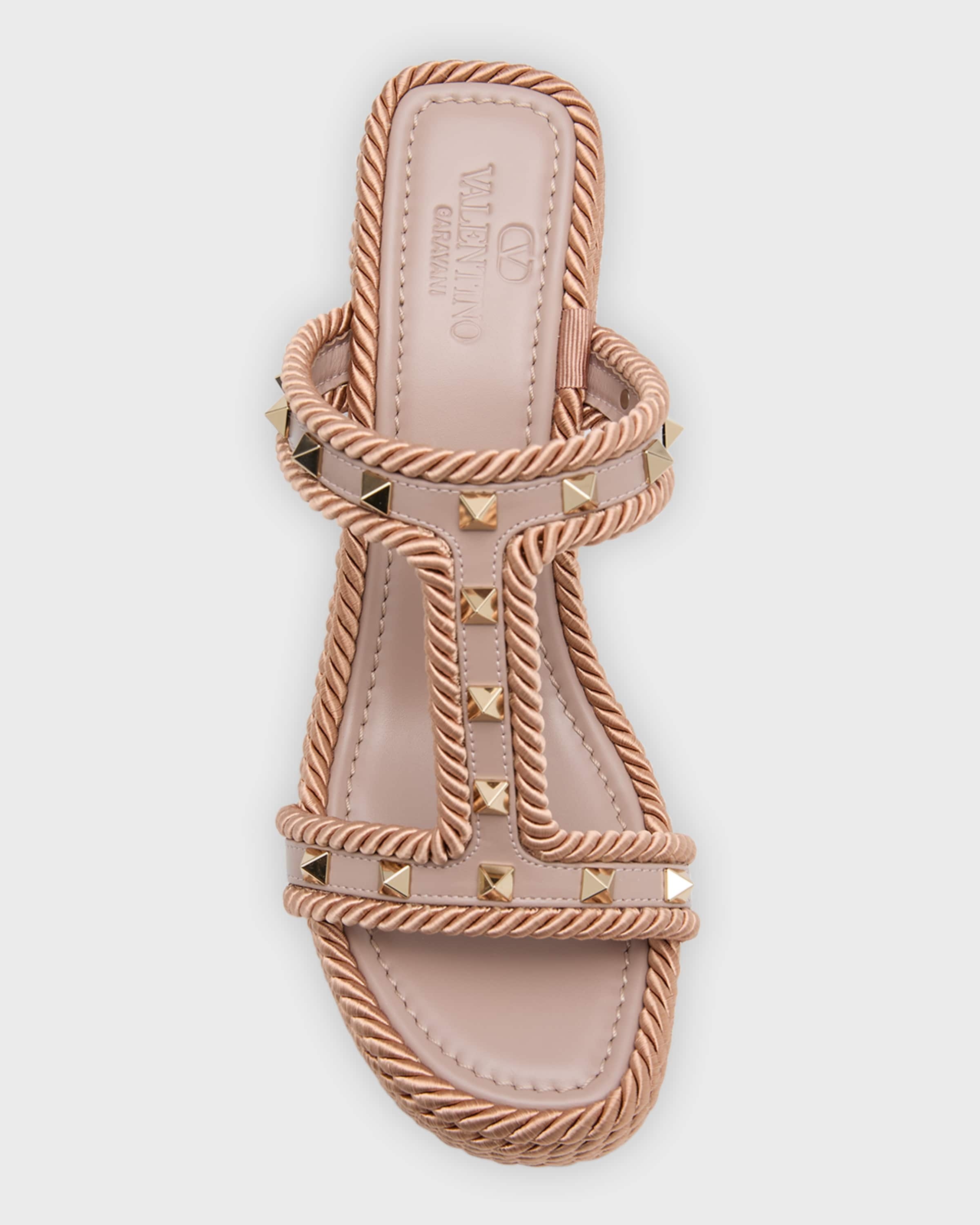 Rockstud Torchon T-Strap Espadrille Sandals - 4