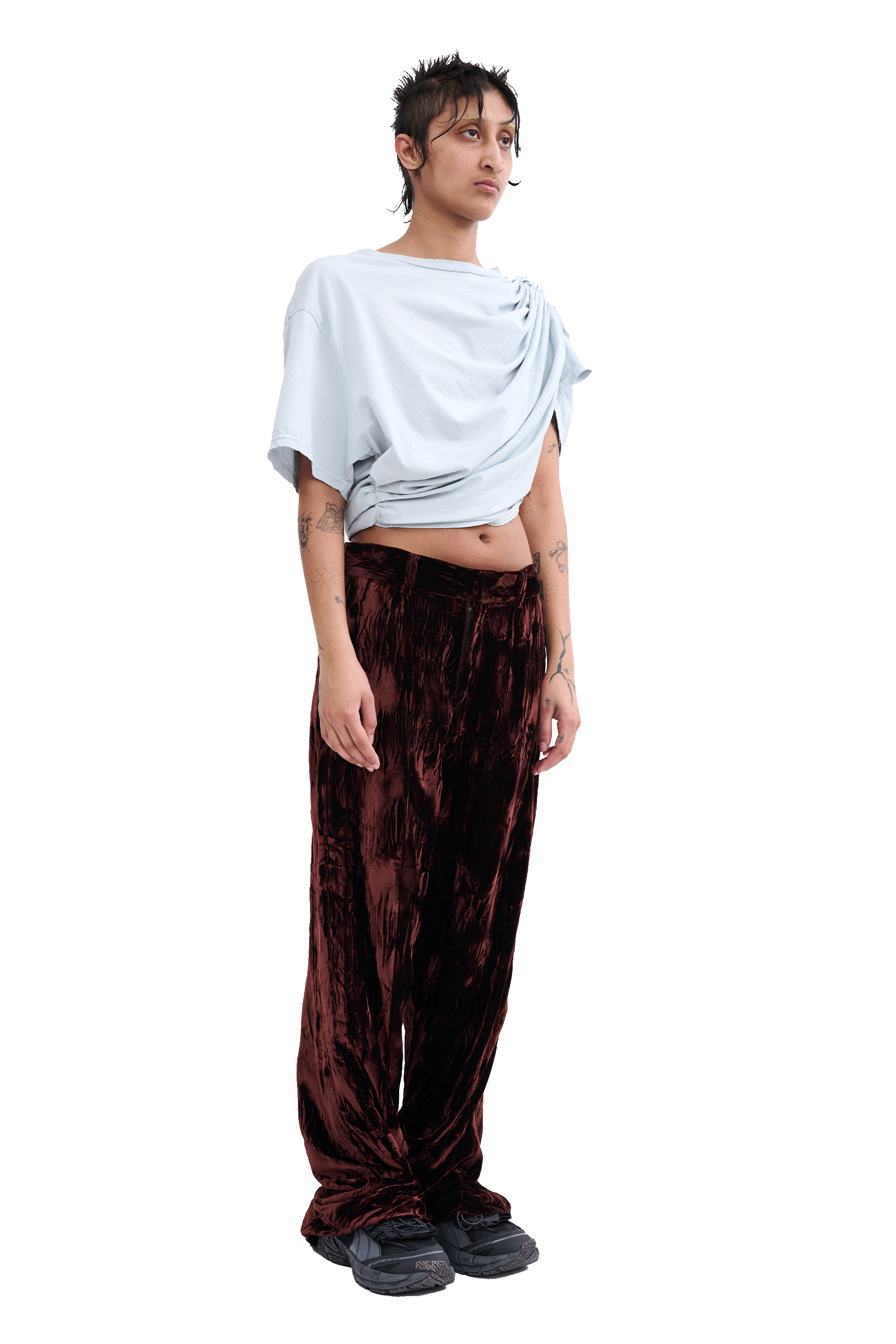 BROWN VELVET DANTE TROUSER - 3