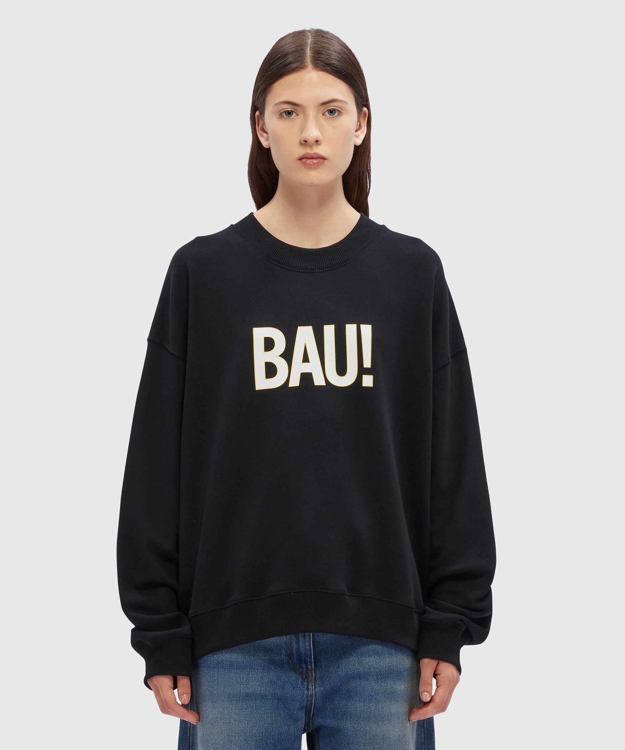 Black organic cotton sweatshirt with "WOW!" quotes - 6