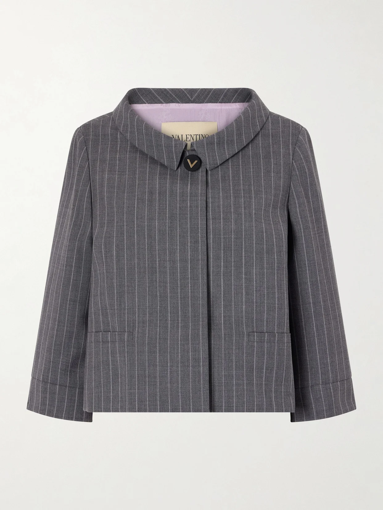 Striped Wool Grain De Poudre Jacket - 1