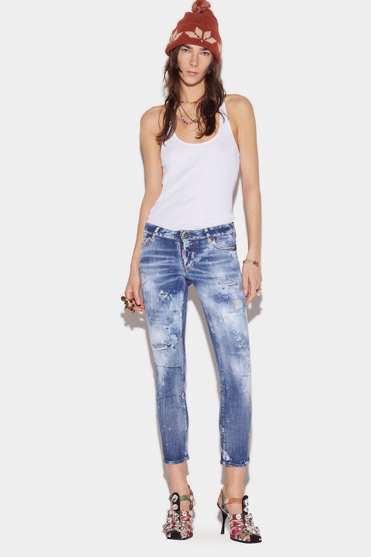LIGHT CLOUDY WASH JENNIFER CROPPED JEANS - 3