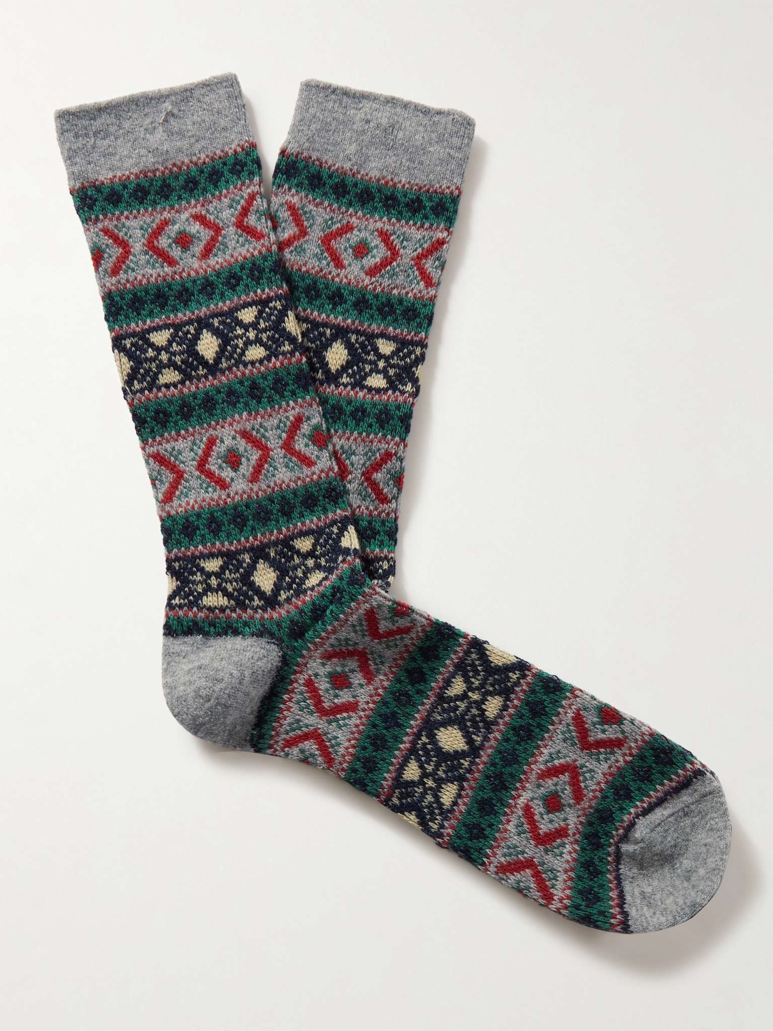 Jacquard-Knit Socks - 1
