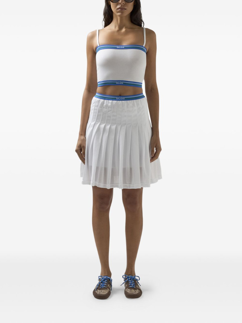 GCDS logo-detail pleated mini skirt outlook