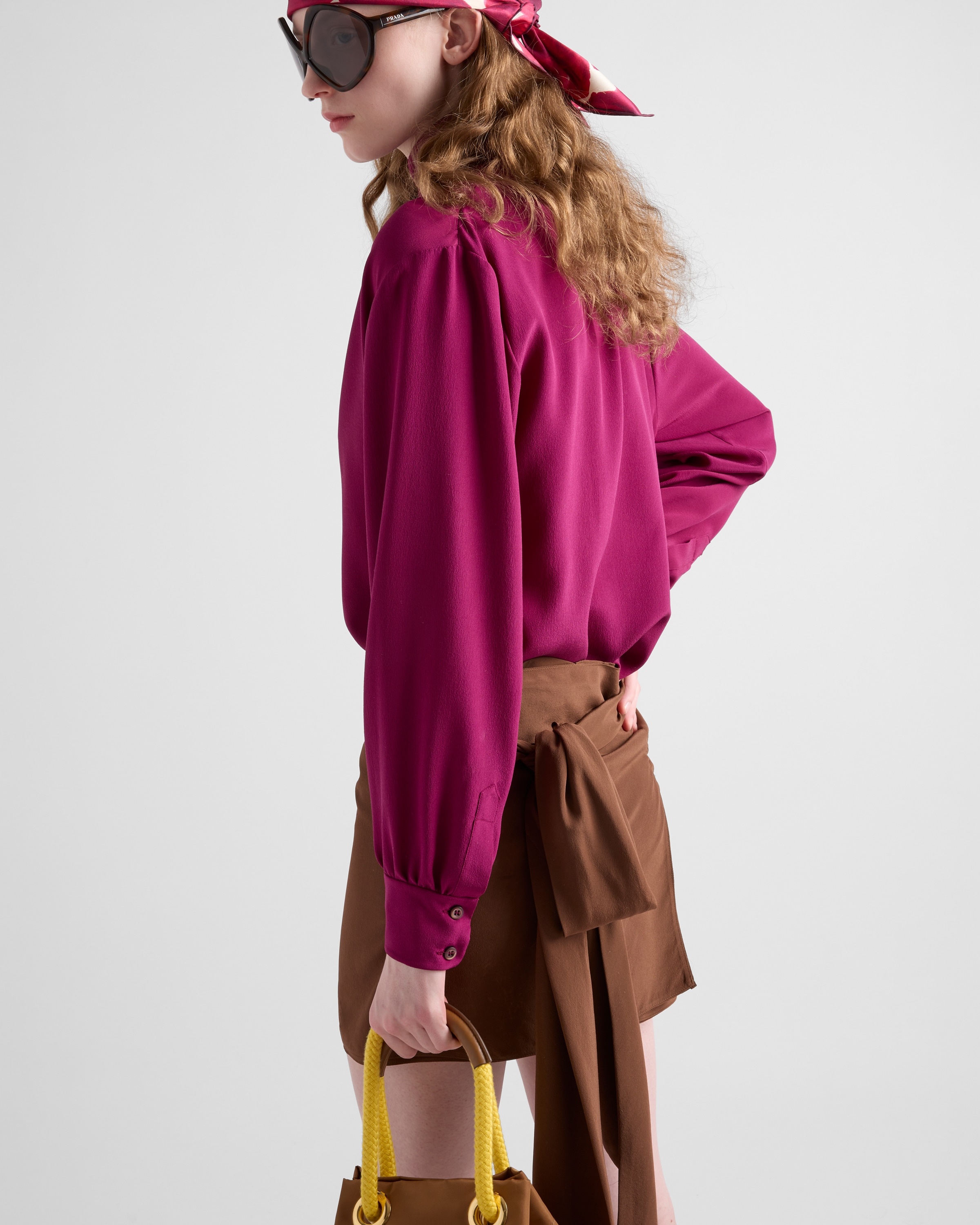 Crepe de chine miniskirt - 4