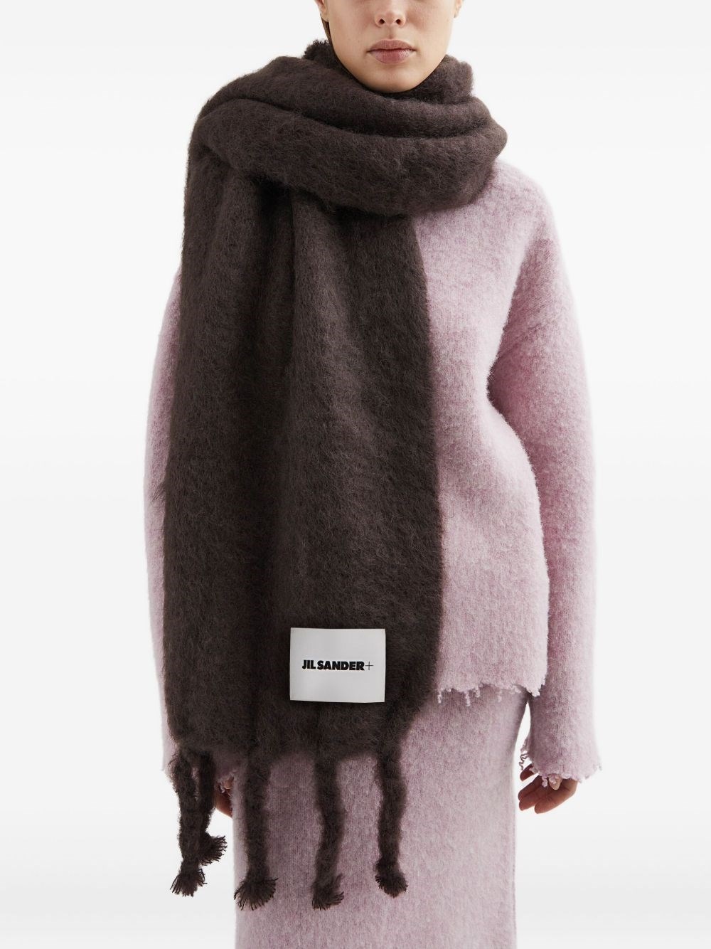 Plain scarf with JILL SANDER label - 2