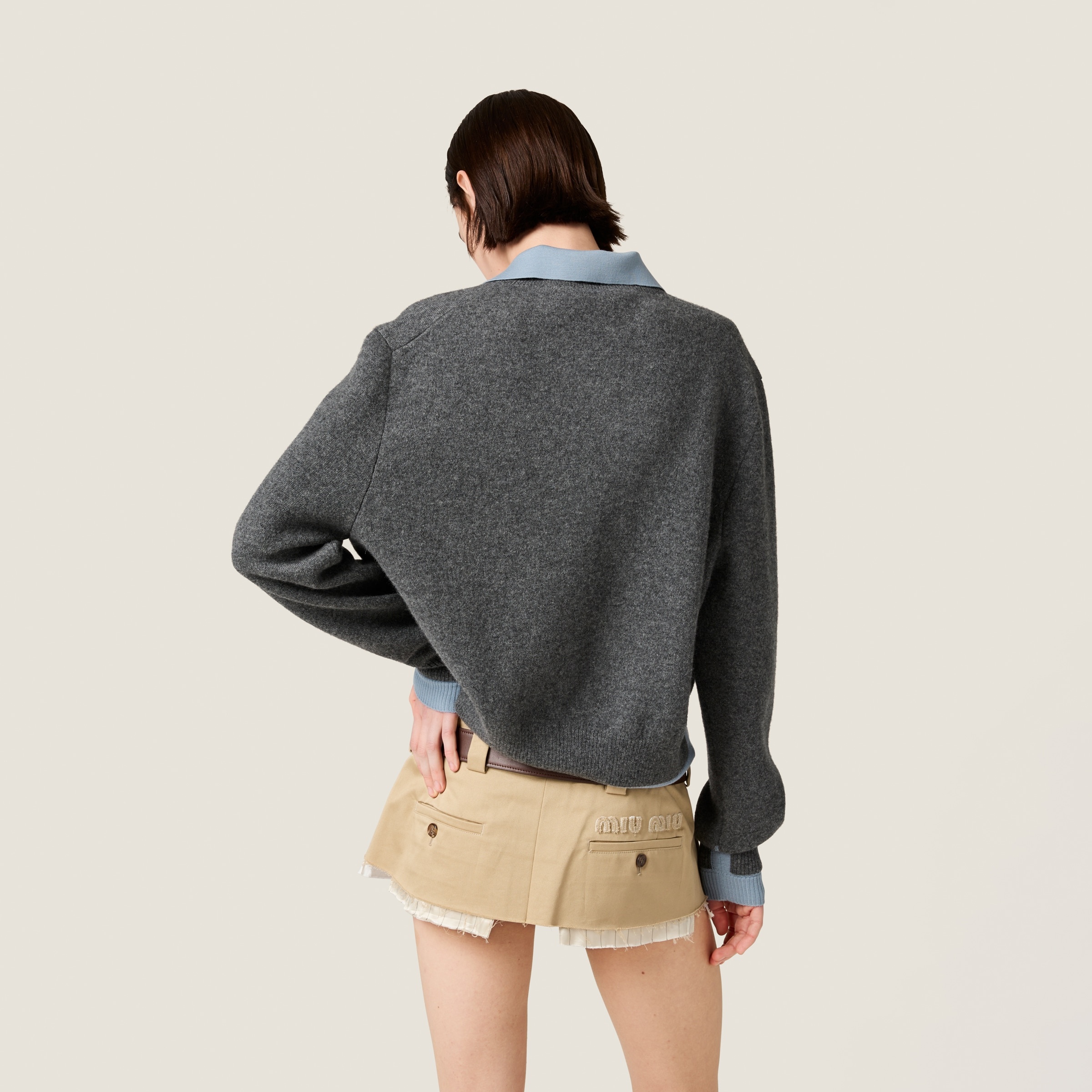 Cashmere and wool polo sweater - 3